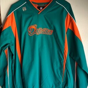 Y2K 100% Polyester Teal and Orange Miami Dolphins Pullover